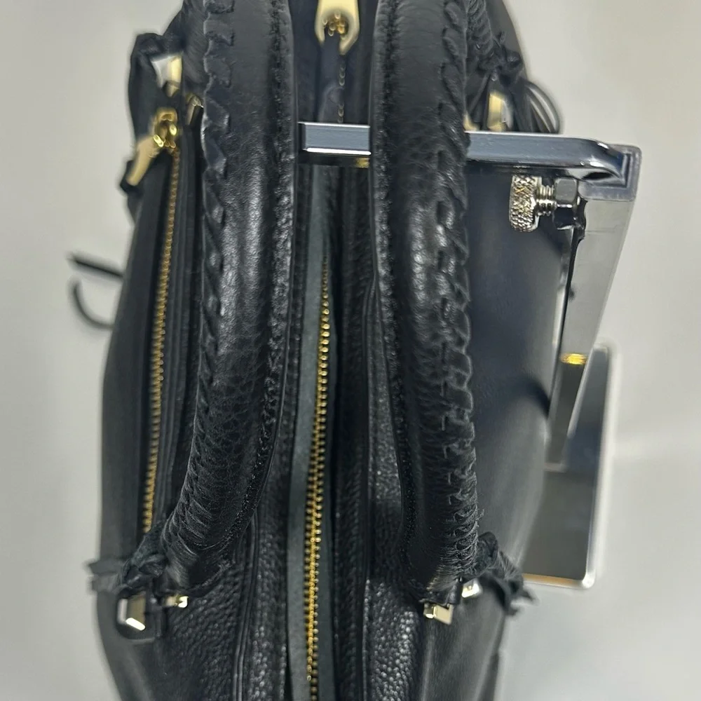 Rebecca Minkoff Regan Black Leather Tote/Satchel Top Handle Bag NEW WITH TAGS! - Picture 3 of 10